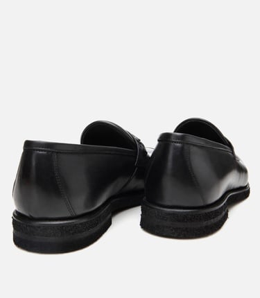  Erkek Deri Siyah Hafif Tabanlı Klasik Loafer