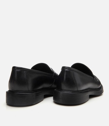  Erkek Deri Siyah Ultra Hafif Tabanlı Klasik Loafer