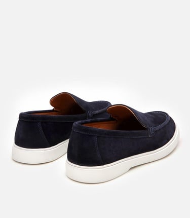  Erkek Süet Deri Lacivert Günlük Loafer
