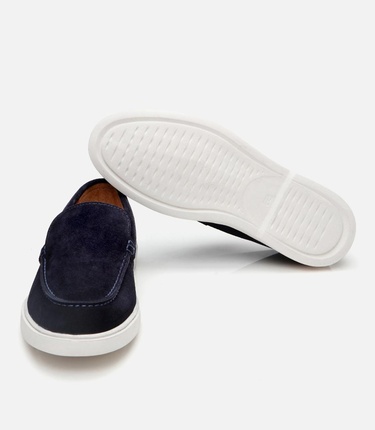  Erkek Süet Deri Lacivert Günlük Loafer