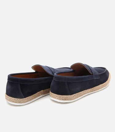  Erkek Süet Deri Lacivert Ultra Hafif Tabanlı Loafer