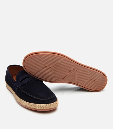  Erkek Süet Deri Lacivert Ultra Hafif Tabanlı Loafer