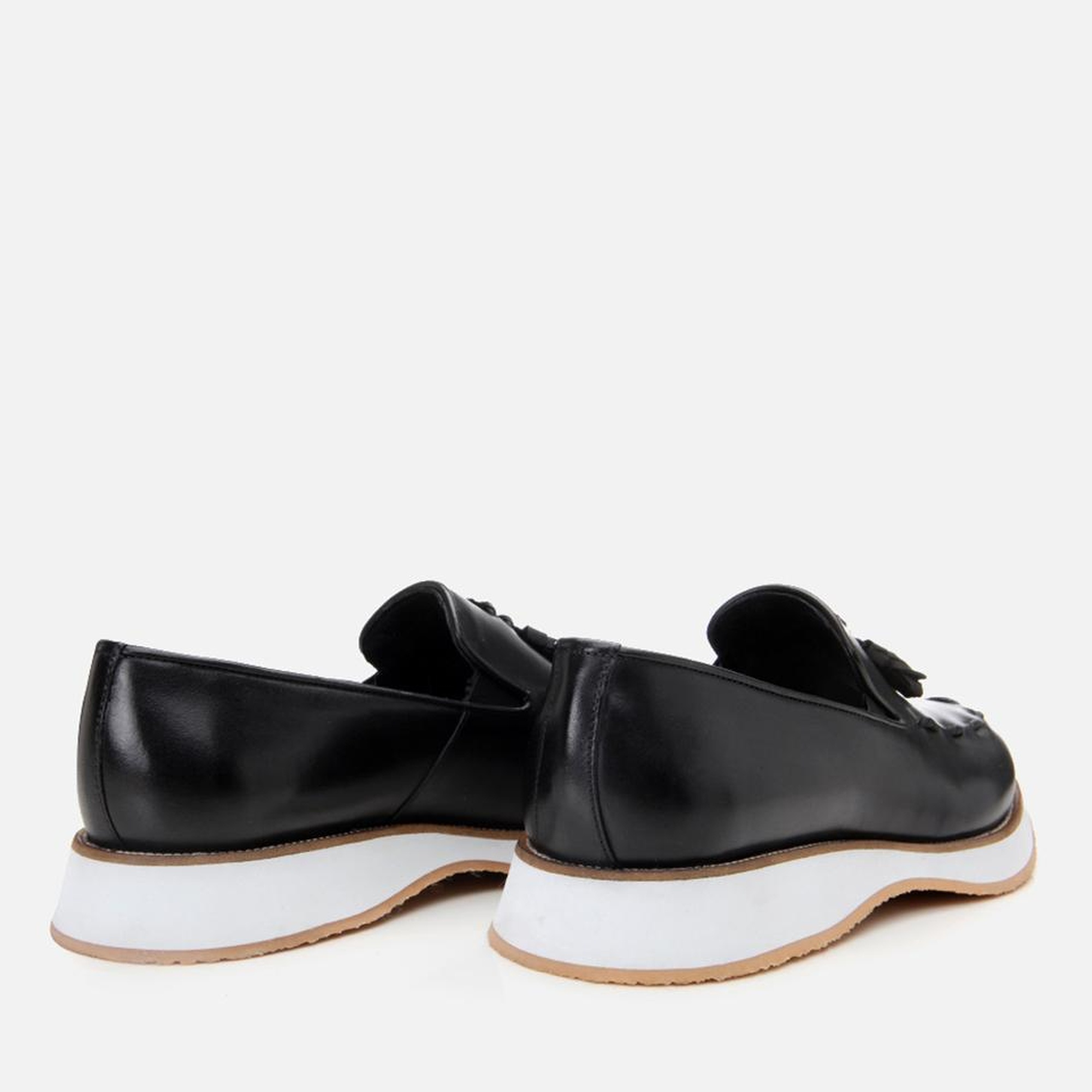 Erkek Deri Siyah Püskül Detaylı Klasik Loafer