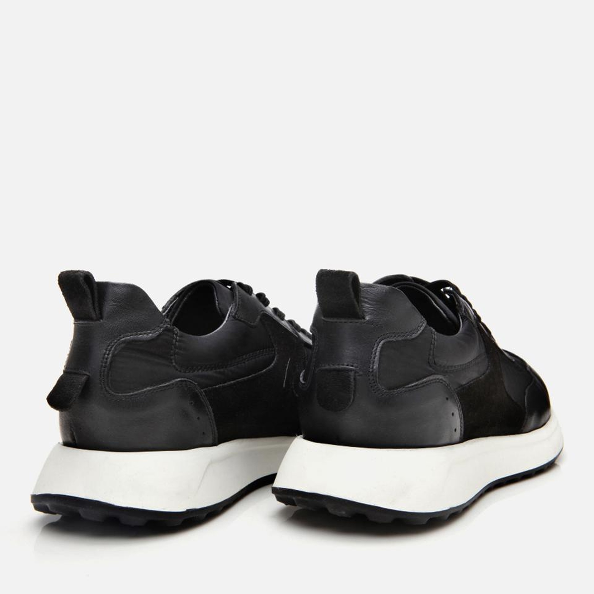 Erkek Süet Deri Siyah Ultra Hafif Tabanlı Spor Ayakkabı