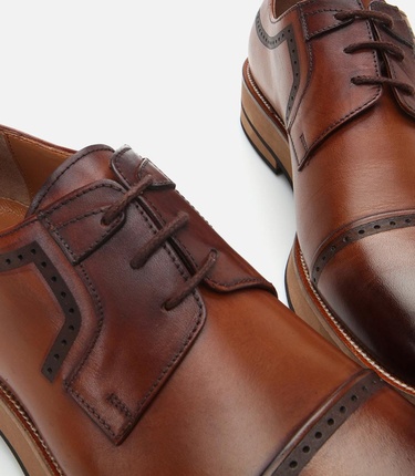  Erkek Deri Taba Hafif Tabanlı Klasik Ayakkabı