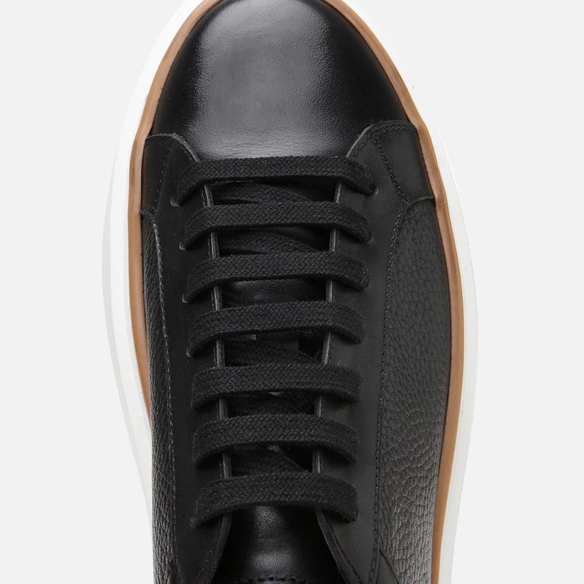 Erkek Deri Siyah Hafif Tabanlı Spor Ayakkabı