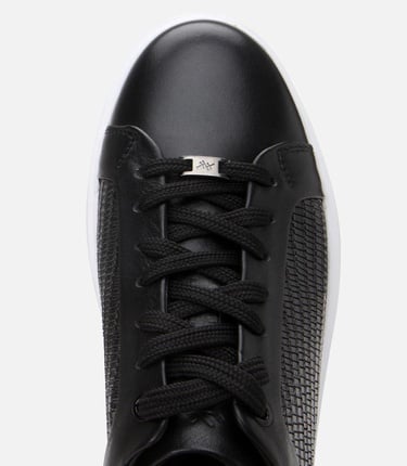  Erkek Deri Siyah Ultra Hafif Tabanlı Spor Ayakkabı