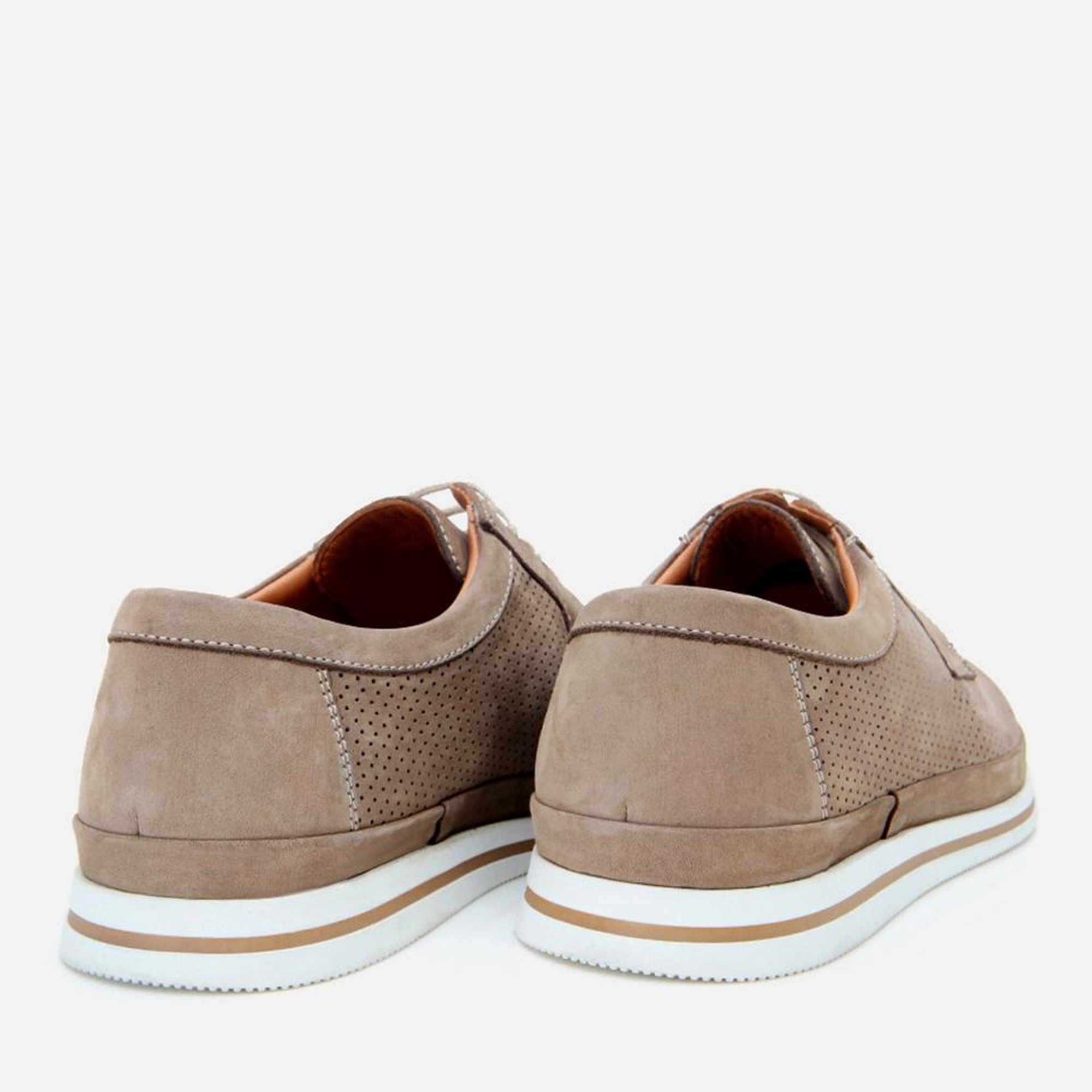 Erkek Nubuk Deri Bej Delikli Rahat Günlük Ayakkabı