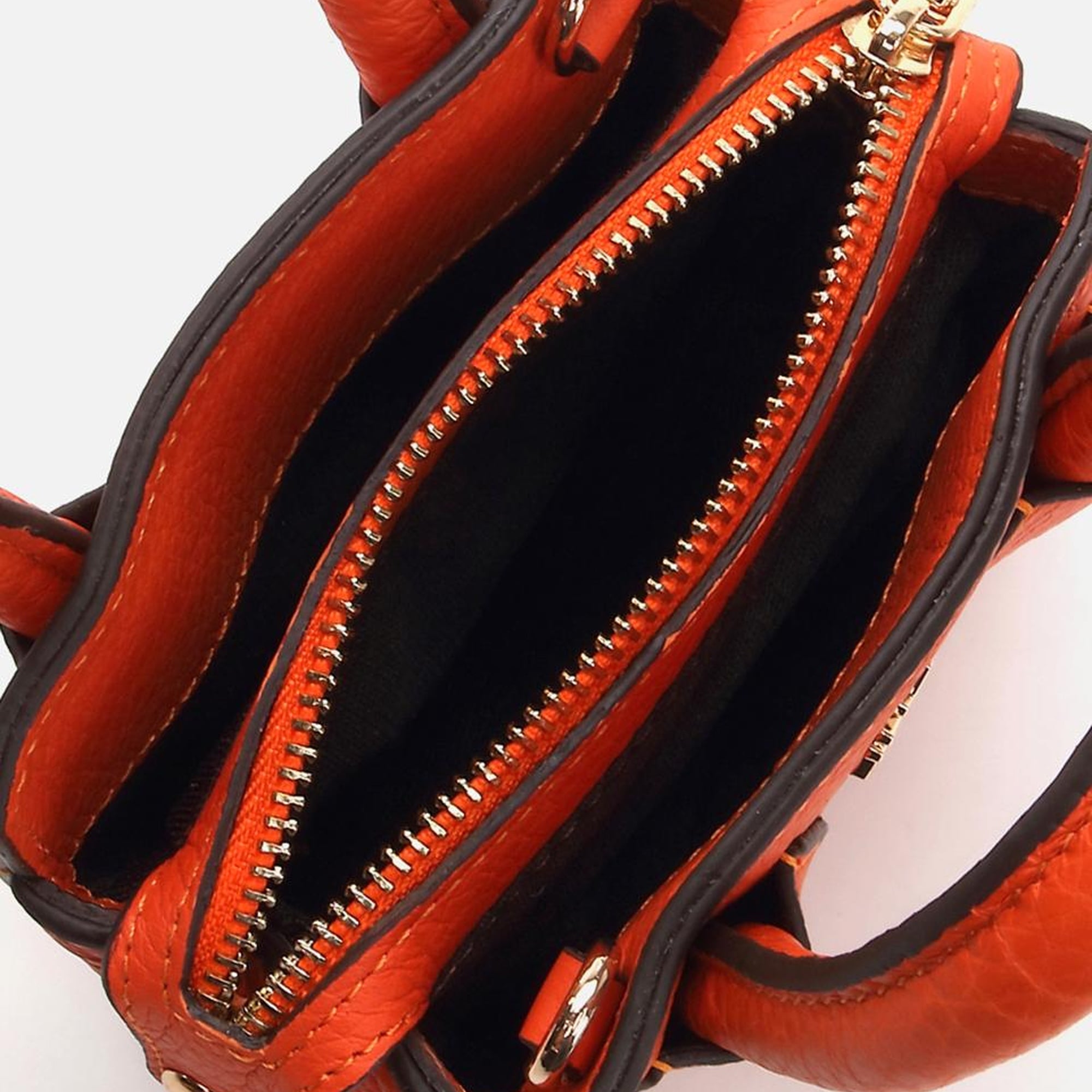 Kadın Deri Turuncu Mini (Çapraz) Çanta