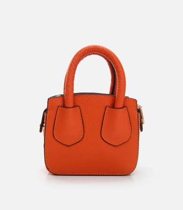  Kadın Deri Turuncu Mini (Çapraz) Çanta