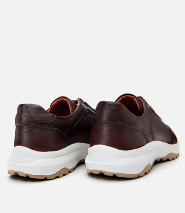  Erkek Deri Kahverengi Yumuşak Tabanlı Spor Ayakkabı