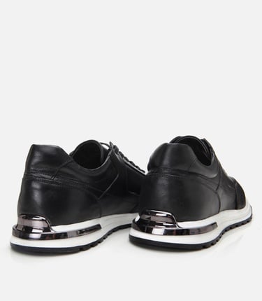  Erkek Deri Siyah Rahat Spor Ayakkabı