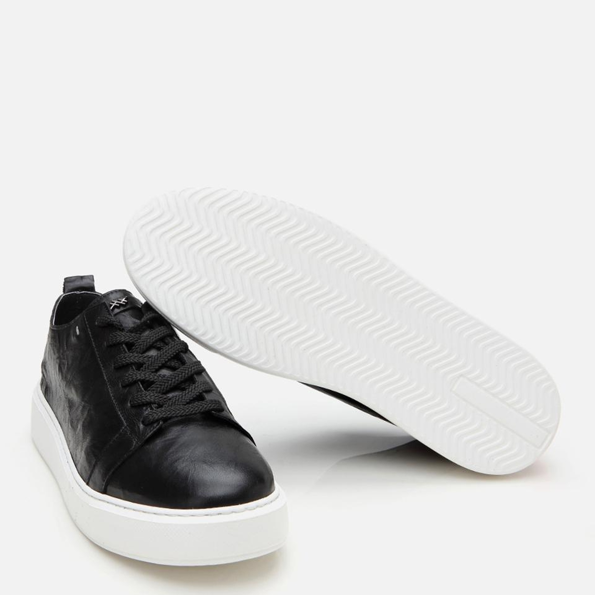 Erkek Deri Siyah Hafif Tabanlı Spor Ayakkabı