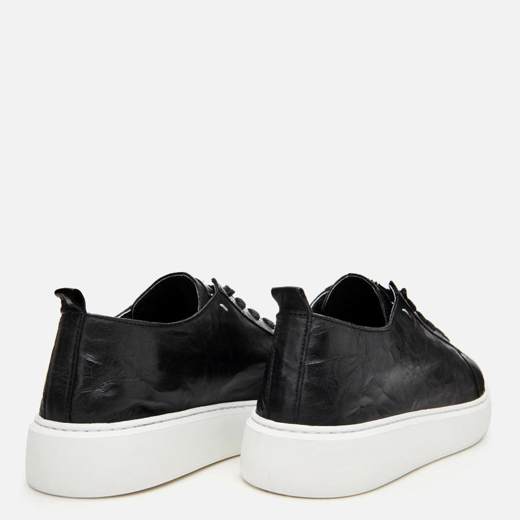 Erkek Deri Siyah Hafif Tabanlı Spor Ayakkabı