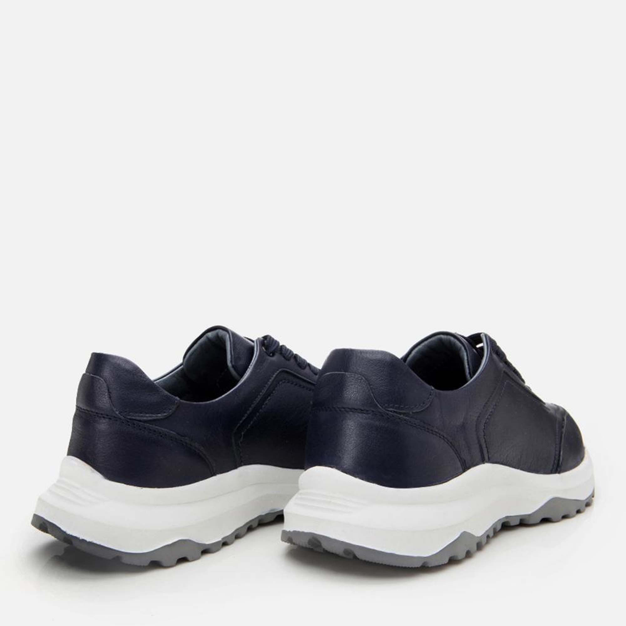 Erkek Deri Lacivert Yumuşak Tabanlı Spor Ayakkabı