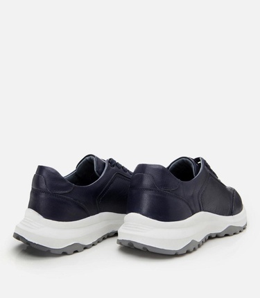  Erkek Deri Lacivert Yumuşak Tabanlı Spor Ayakkabı