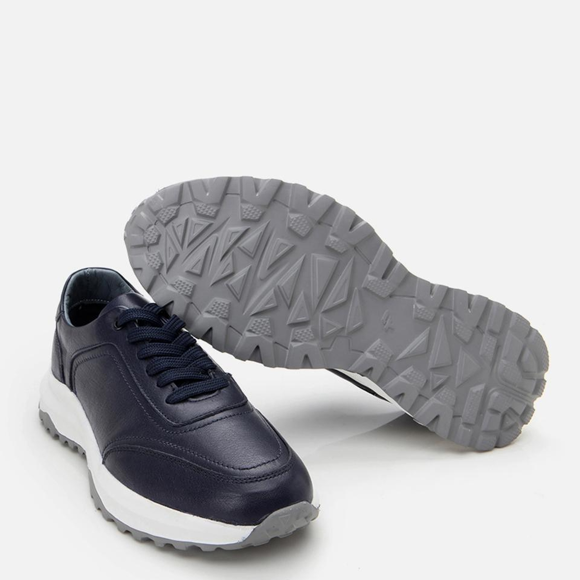 Erkek Deri Lacivert Yumuşak Tabanlı Spor Ayakkabı