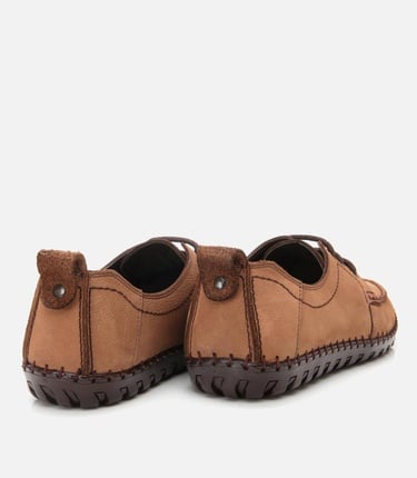  Erkek Nubuk Deri Bej Rahat Günlük Loafer