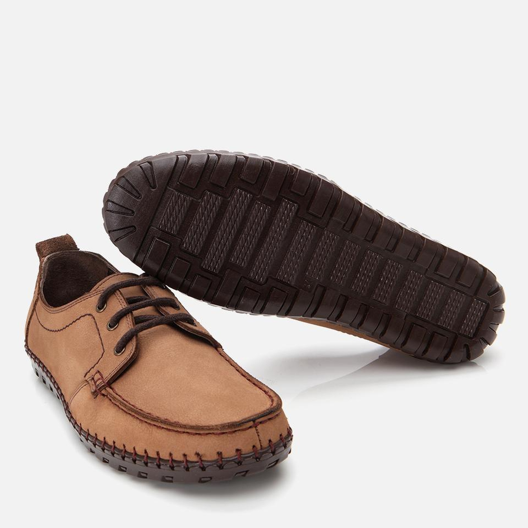 Erkek Nubuk Deri Bej Rahat Günlük Loafer