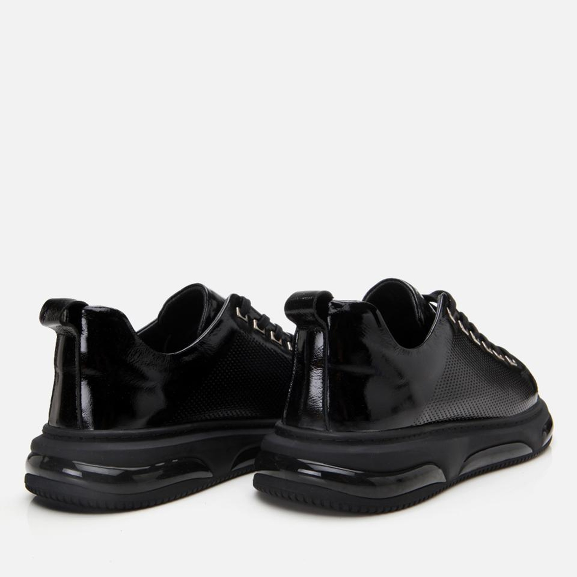 Erkek Rugan Deri Siyah Hafif Tabanlı Spor Ayakkabı