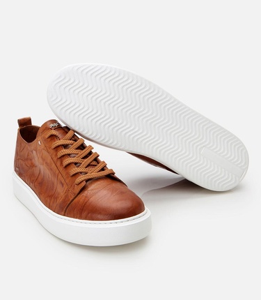  Erkek Deri Taba Hafif Tabanlı Spor Ayakkabı