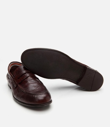  Erkek Deri Kahverengi Ultra Hafif Tabanlı Klasik Loafer