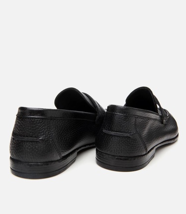  Erkek Deri Siyah Ultra Hafif Tabanlı Klasik Loafer