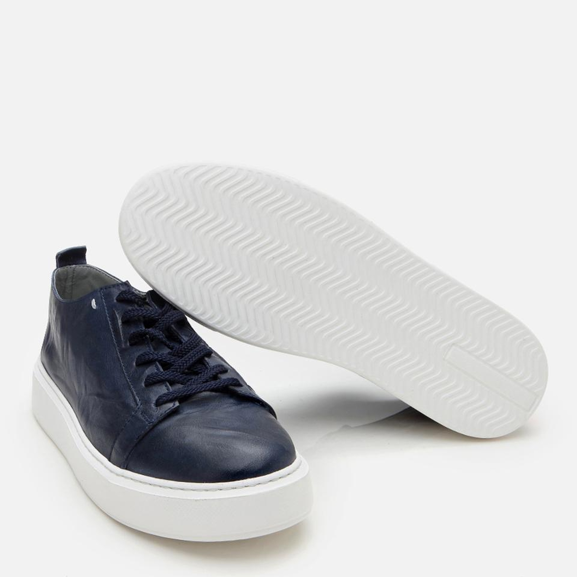 Erkek Deri Lacivert Hafif Tabanlı  Spor Ayakkabı