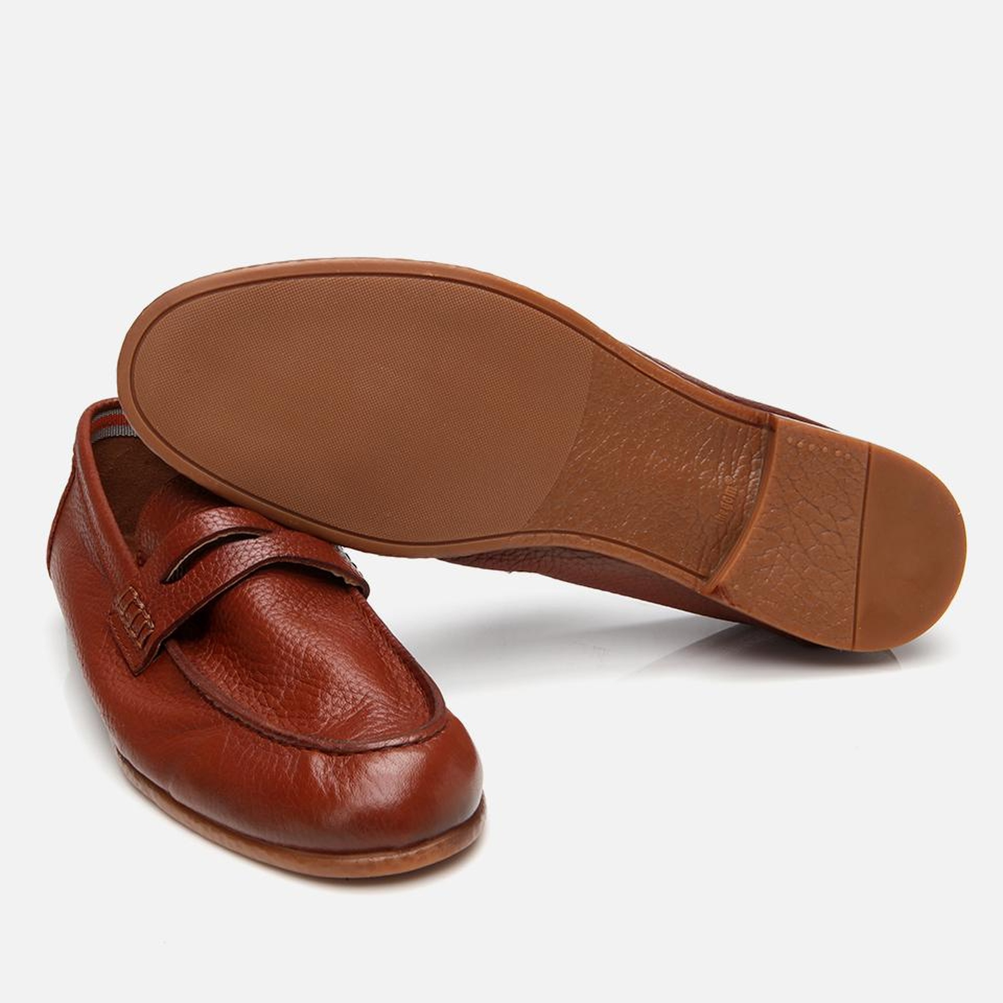 Erkek Deri Taba Ultra Hafif Tabanlı Klasik Loafer