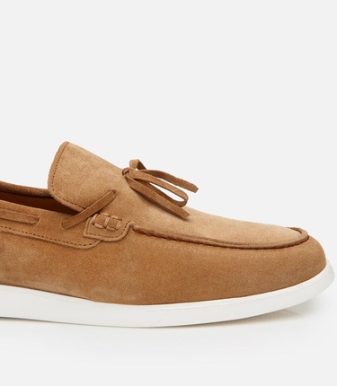  Erkek Süet Deri Taba Bağcıklı Loafer