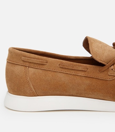  Erkek Süet Deri Taba Bağcıklı Loafer