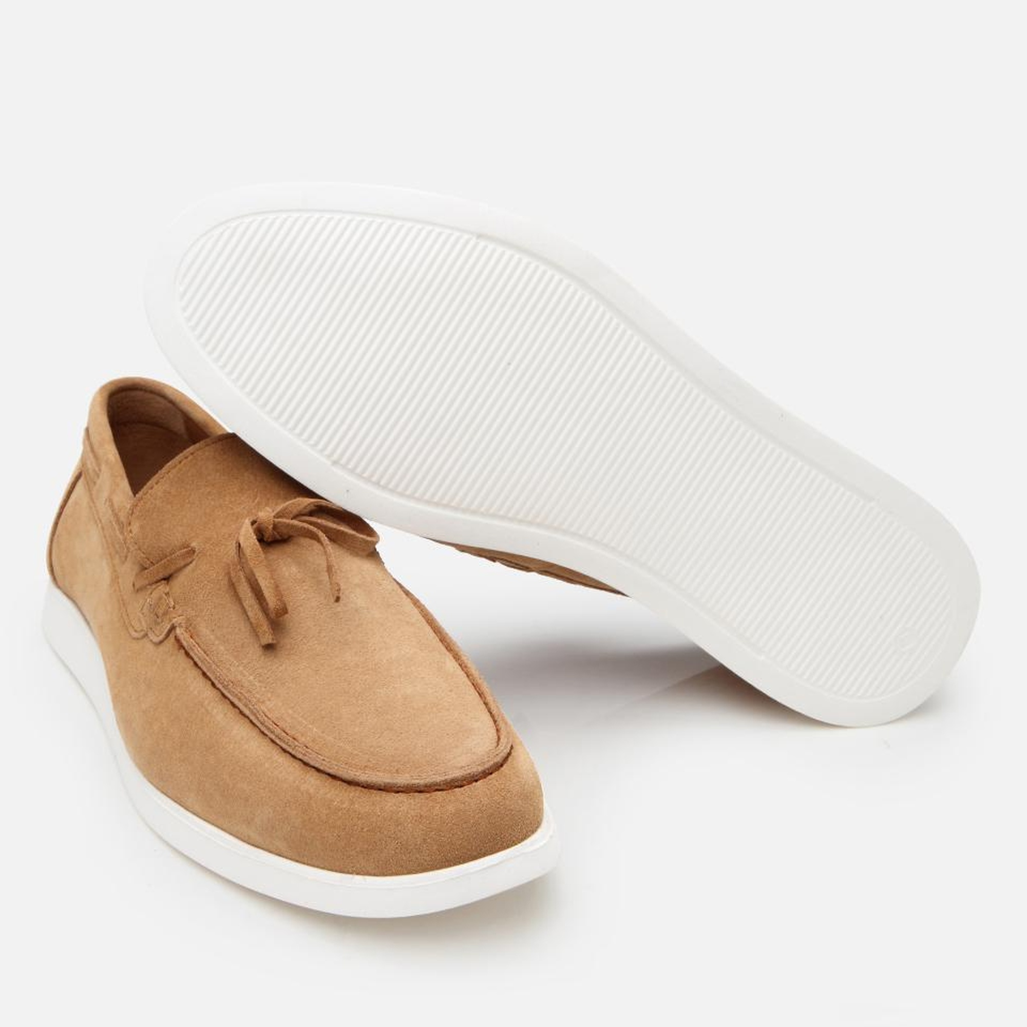 Erkek Süet Deri Taba Bağcıklı Loafer