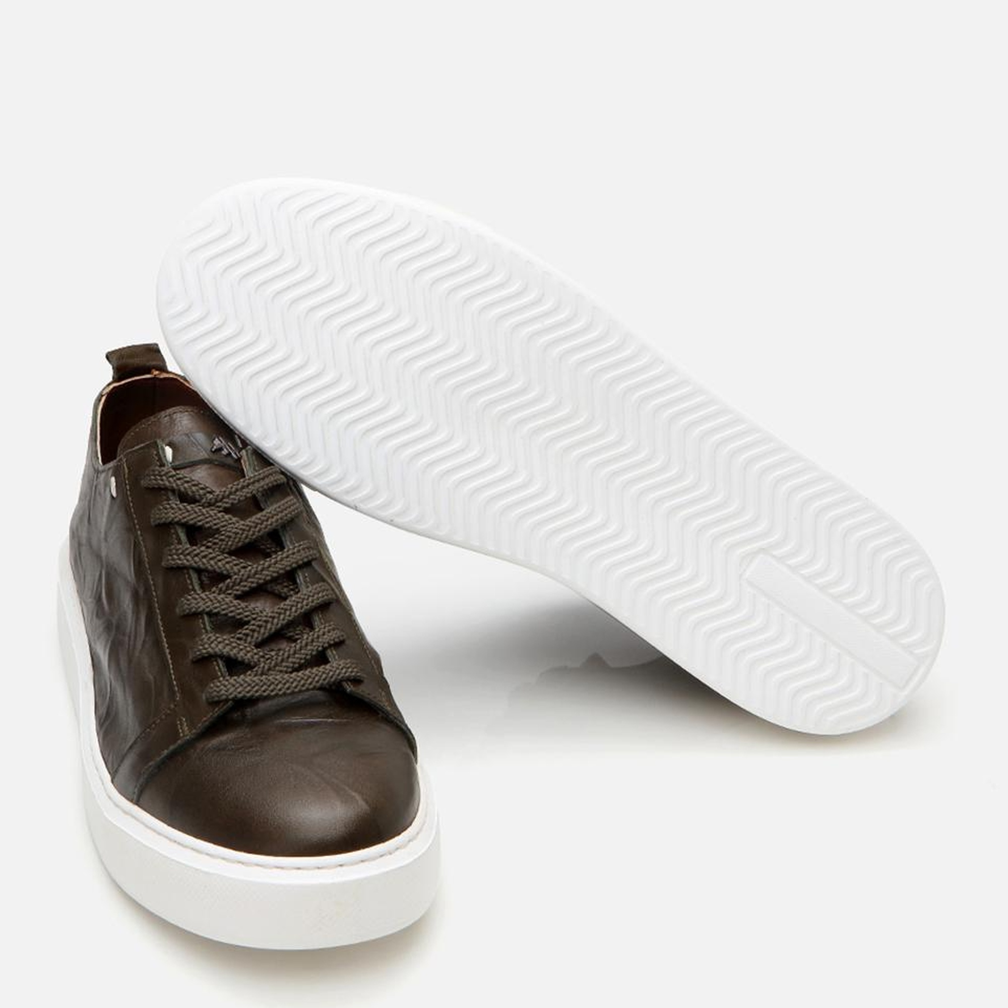 Erkek Deri Haki Hafif Tabanlı Spor Ayakkabı