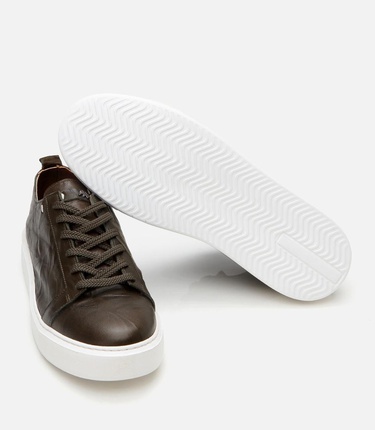  Erkek Deri Haki Hafif Tabanlı Spor Ayakkabı