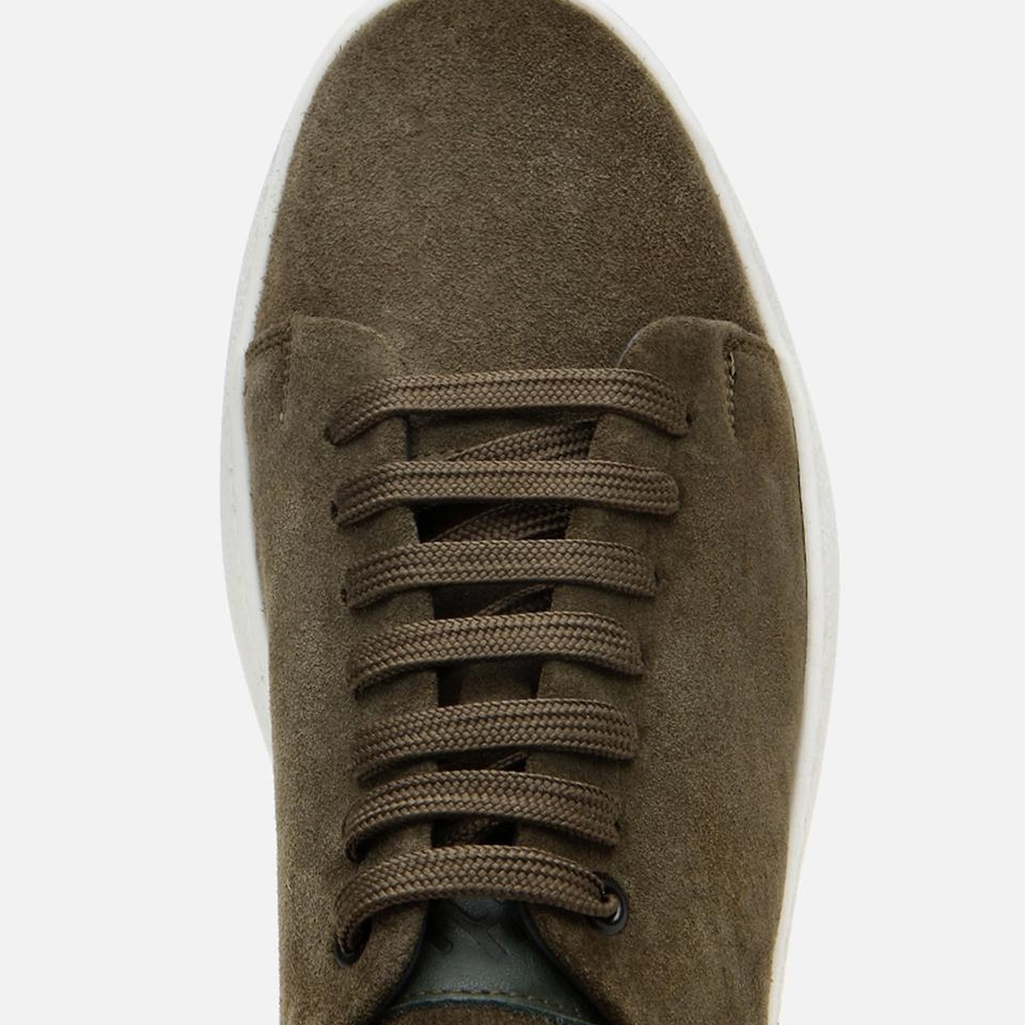 Erkek Süet Deri Haki Hafif Tabanlı Spor Ayakkabı