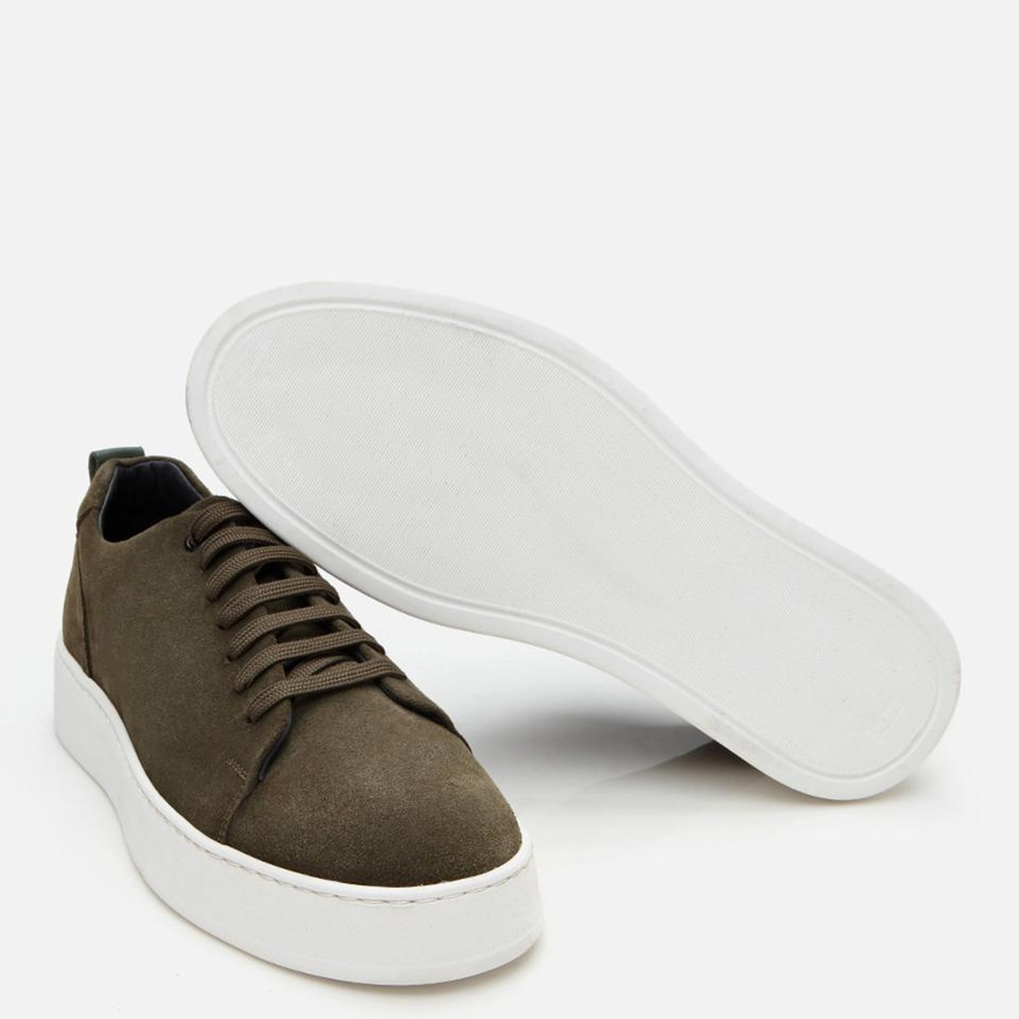 Erkek Süet Deri Haki Hafif Tabanlı Spor Ayakkabı