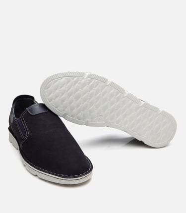  Erkek Nubuk Deri Lacivert Ultra Hafif Tabanlı Günlük Ayakkabı