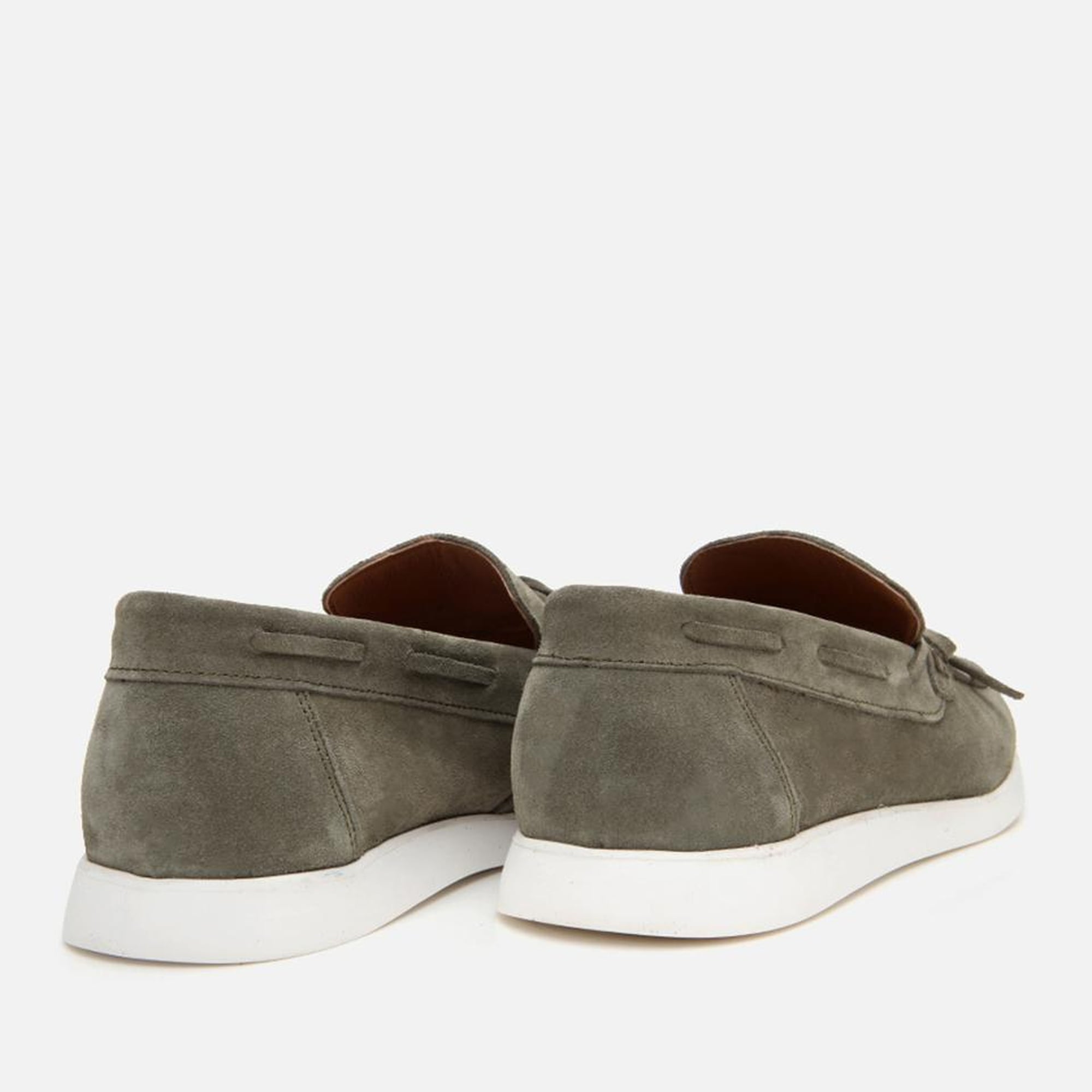 Erkek Süet Deri Yeşil Bağcıklı Loafer