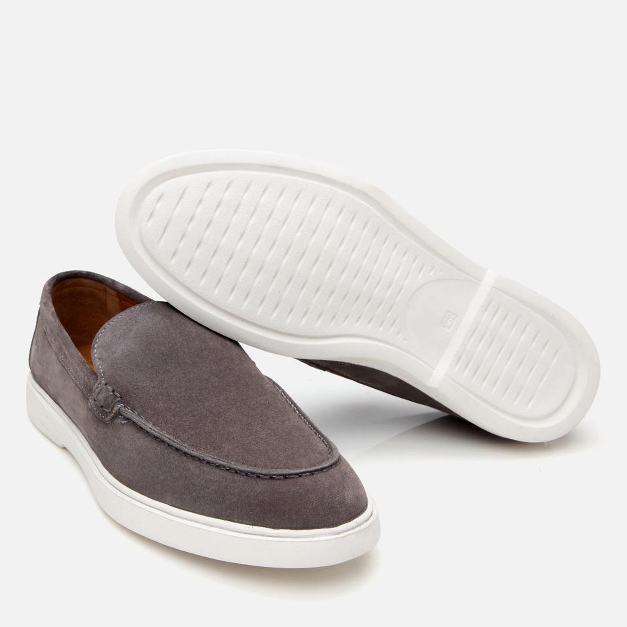 Erkek Süet Deri Gri Günlük Loafer