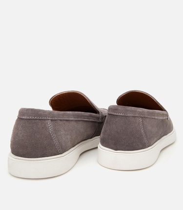  Erkek Süet Deri Gri Günlük Loafer