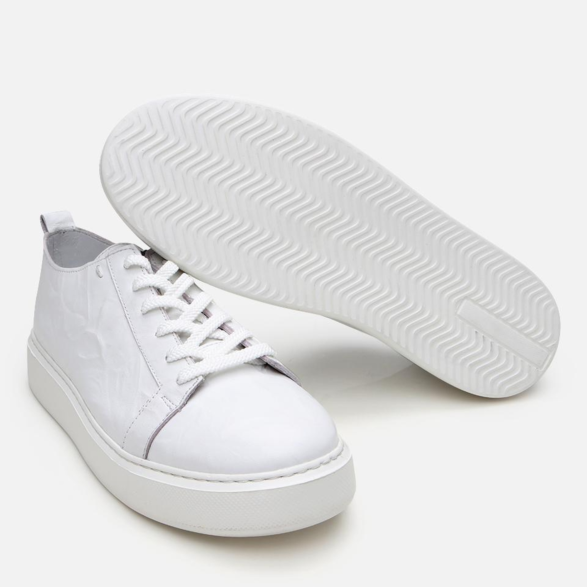 Erkek Deri Beyaz Hafif Tabanlı Spor Ayakkabı