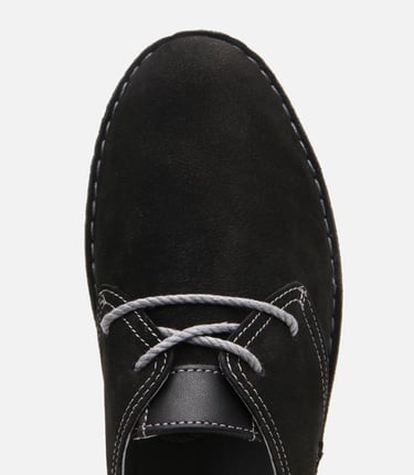  Erkek Nubuk Deri Siyah Ultra Hafif Tabanlı Günlük Ayakkabı