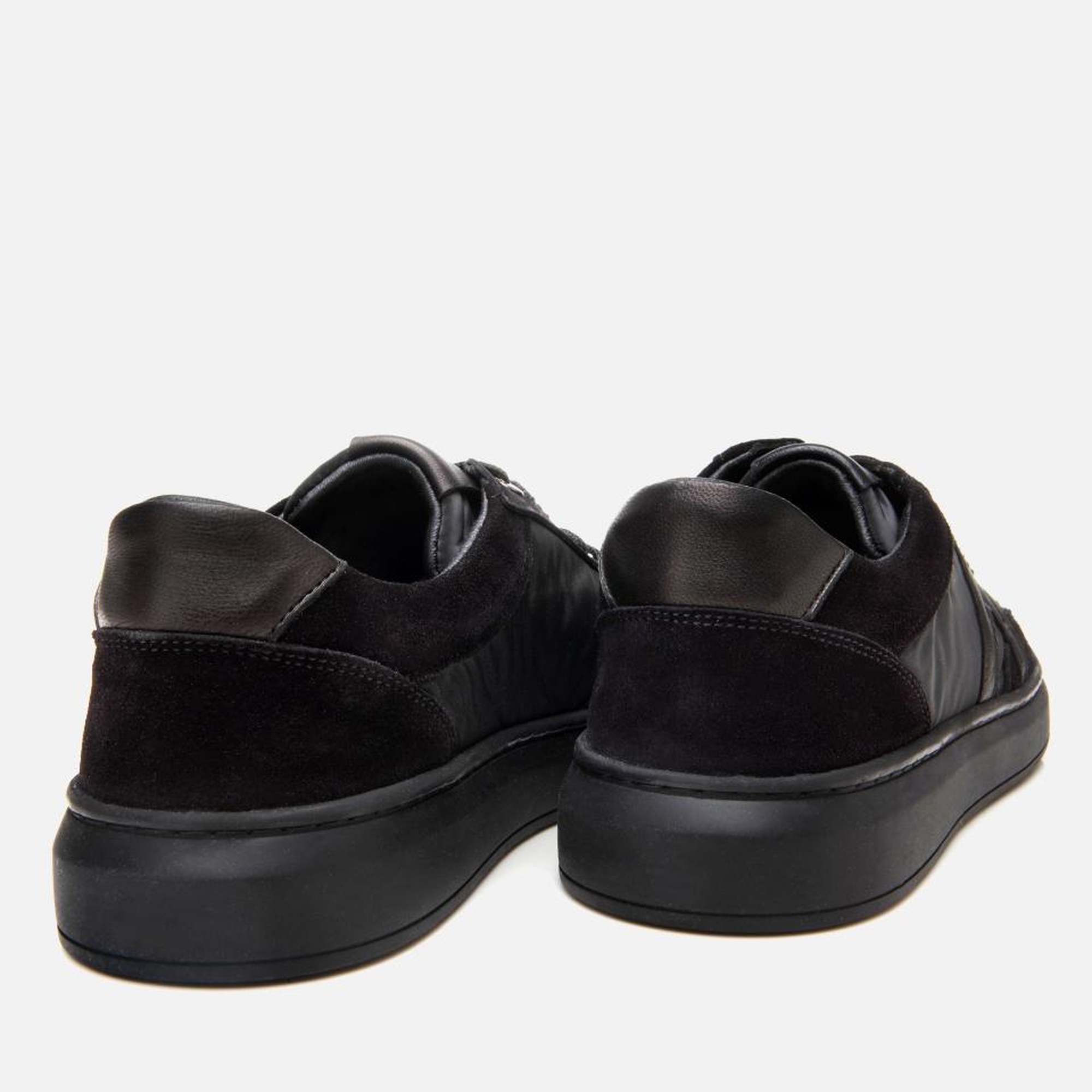 Erkek Deri Siyah Ultra Hafif Tabanlı Spor Ayakkabı