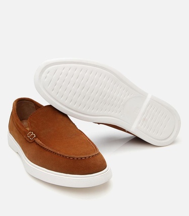  Erkek Süet Deri Taba Günlük Loafer