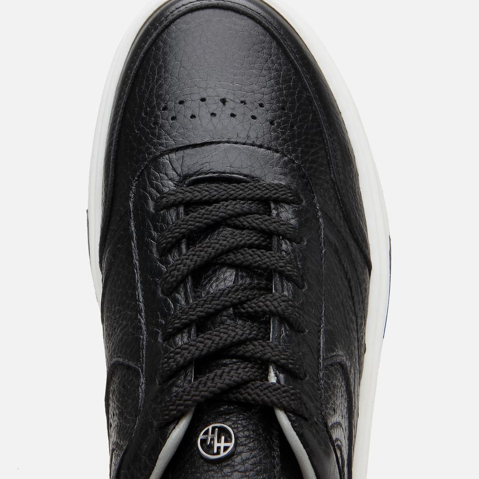 Erkek Deri Siyah Yüksek Tabanlı Spor Ayakkabı