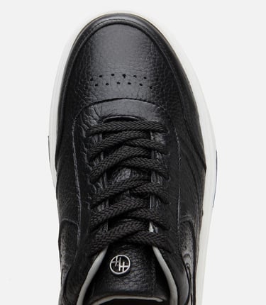  Erkek Deri Siyah Yüksek Tabanlı Spor Ayakkabı