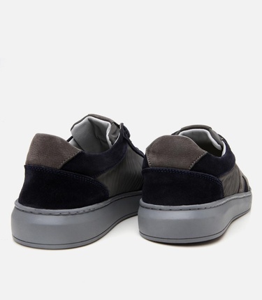  Erkek Deri Lacivert Ultra Hafif Tabanlı Spor Ayakkabı