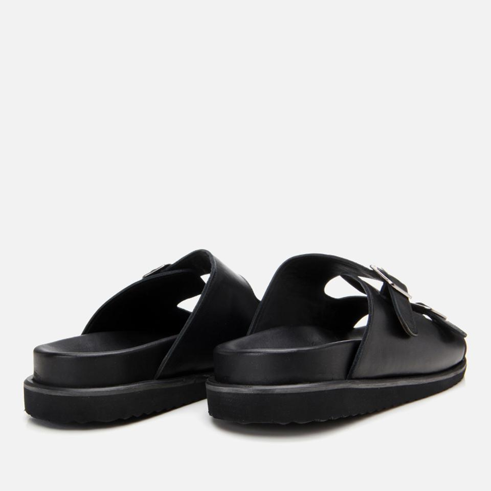 Erkek Deri Siyah Rahat Tabanlı Terlik