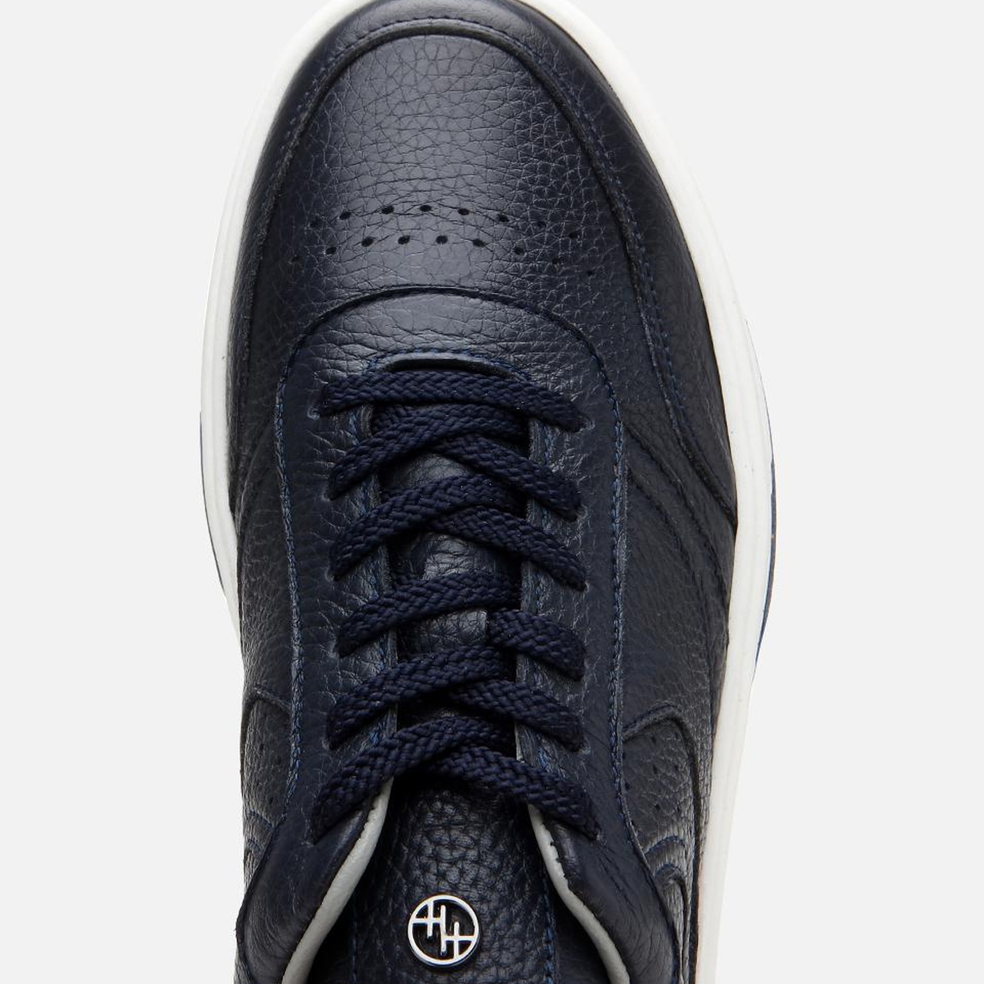 Erkek Deri Lacivert Yüksek Tabanlı Spor Ayakkabı