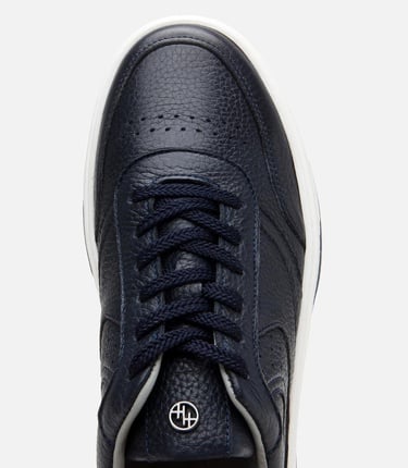  Erkek Deri Lacivert Yüksek Tabanlı Spor Ayakkabı